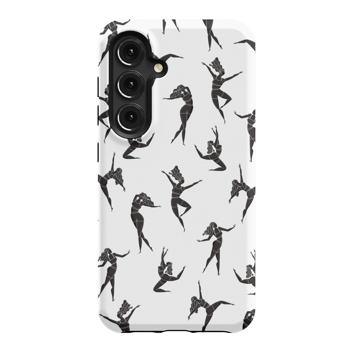 Galaxy S24 StrongFit Dance Girl Pattern Black and White by Jelena Obradovic