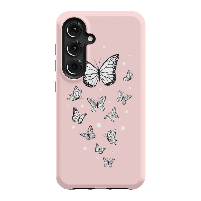 Galaxy S24 StrongFit Pink Butterflies by Martina