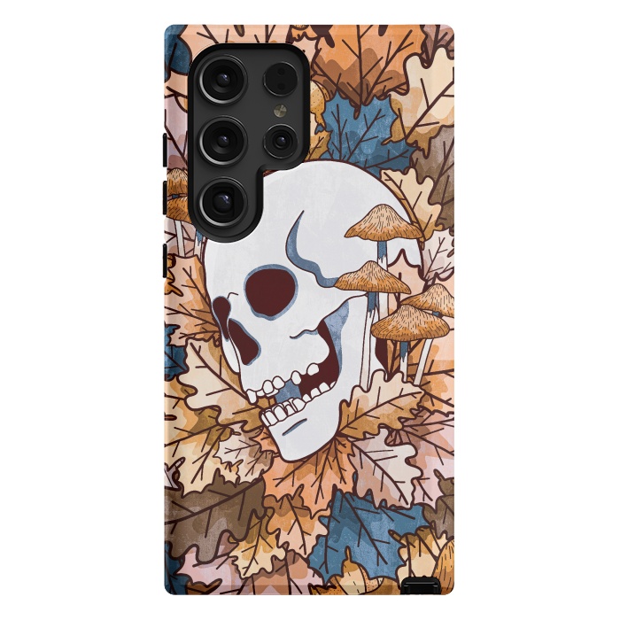 Galaxy S24 Ultra StrongFit The autumnal skull and mushrooms by Steve Wade (Swade)