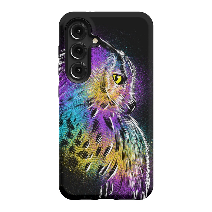 Galaxy S24 StrongFit Sketch Owl Colorful by Alberto
