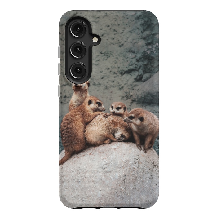 Galaxy S24 Plus StrongFit Meerkat family by Laura Nagel