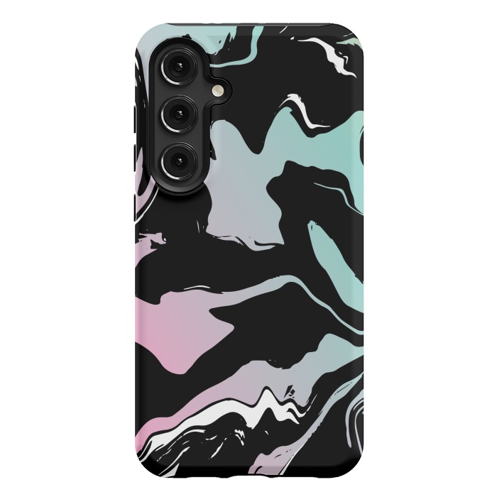 Galaxy S24 Plus StrongFit BLUE PINK MARBLE PRINT 3 by MALLIKA