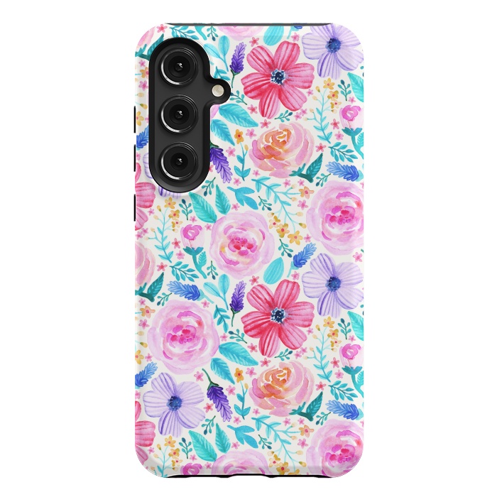 Galaxy S24 Plus StrongFit Bold Blooms - Cool Colours by Tangerine-Tane