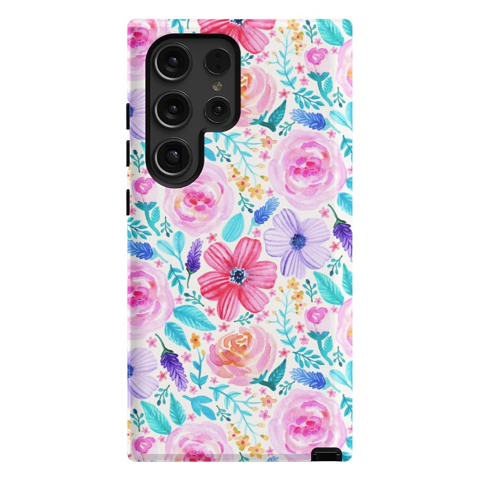 Galaxy S24 Ultra StrongFit Bold Blooms - Cool Colours by Tangerine-Tane