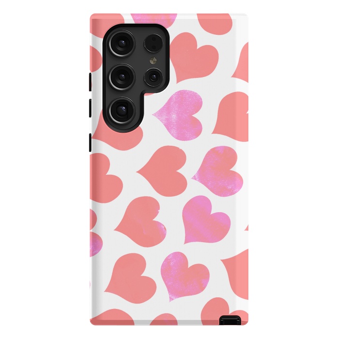 Galaxy S24 Ultra StrongFit Bold Red-Pink hearts by Oana 
