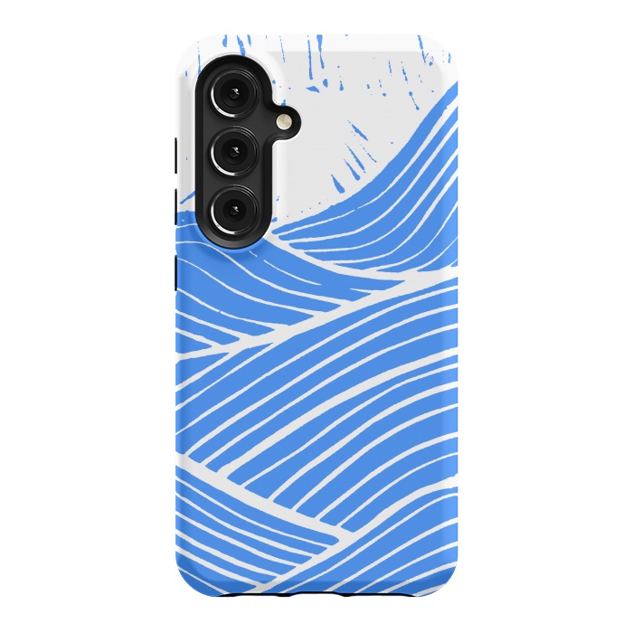 Galaxy S24 StrongFit The blue and white waves by Steve Wade (Swade)