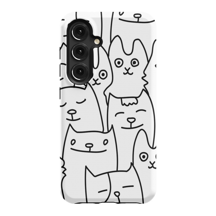 Galaxy S24 StrongFit black white funny cats by haroulita