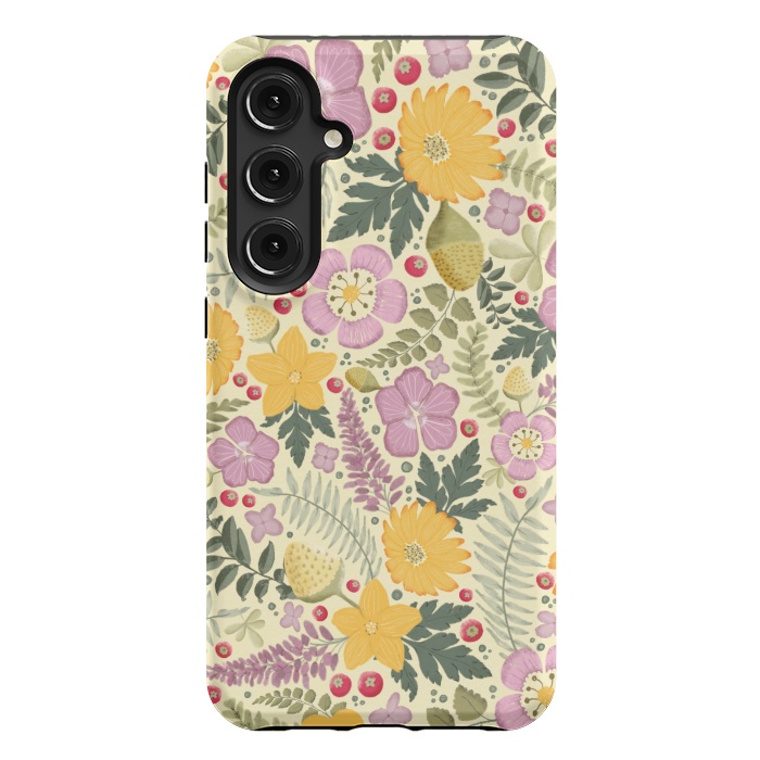 Galaxy S24 Plus StrongFit Olive's Garden in Yellow and Pink by Paula Ohreen