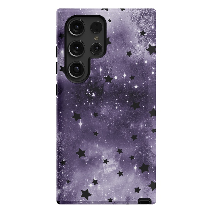 Galaxy S24 Ultra StrongFit Dark purple starry galaxy - celestial pattern by Oana 