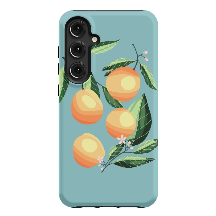 Galaxy S24 Plus StrongFit Peaches on blue by Jelena Obradovic