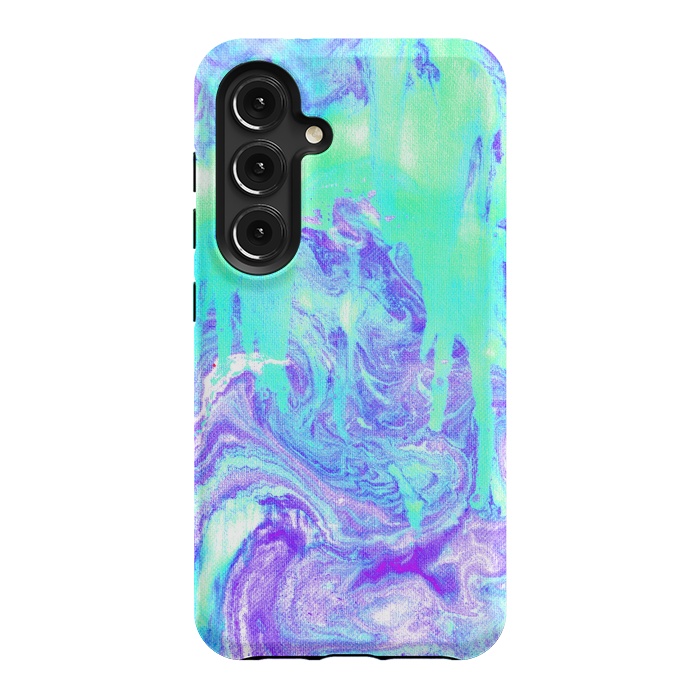 Galaxy S24 StrongFit Melting Marble in Mint & Purple by Tangerine-Tane
