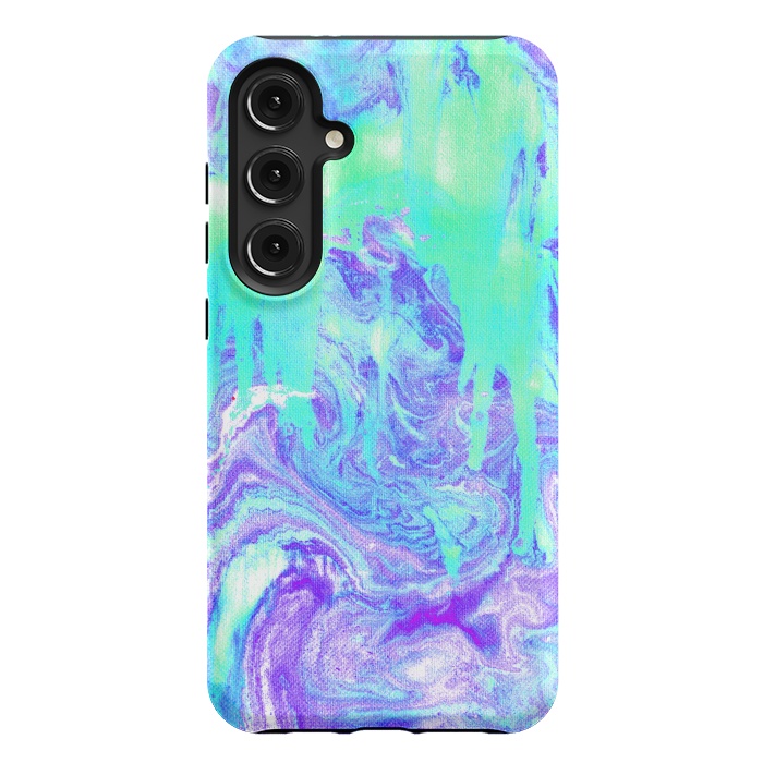 Galaxy S24 Plus StrongFit Melting Marble in Mint & Purple by Tangerine-Tane