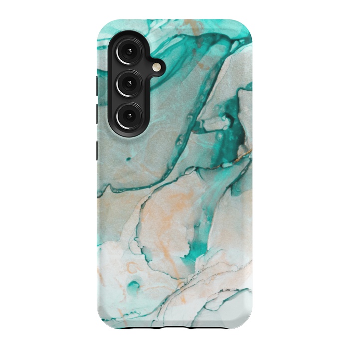 Galaxy S24 StrongFit Tropical Green Marble by ArtsCase