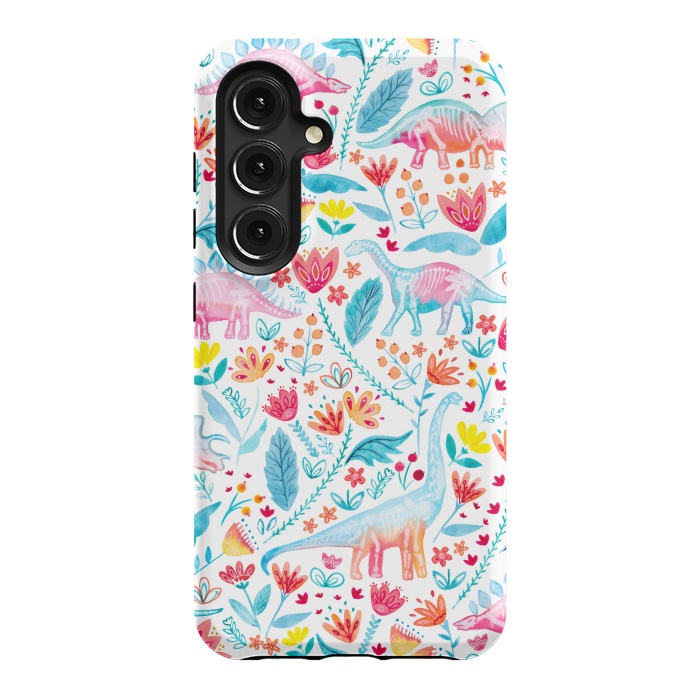 Galaxy S24 StrongFit Dinosaur Delight on White by gingerlique