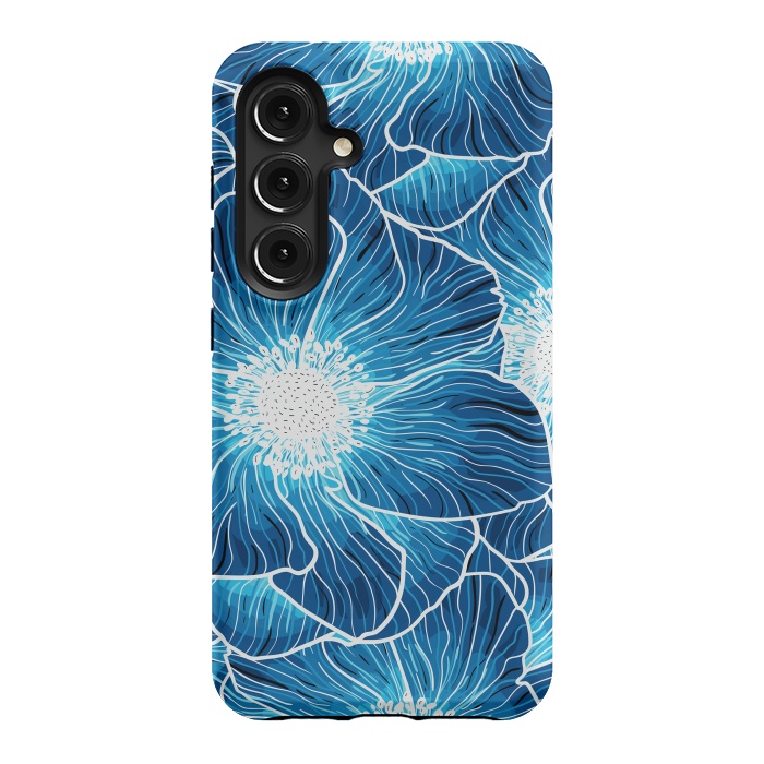 Galaxy S24 StrongFit Blue Anemones Wildflower G605 by Medusa GraphicArt