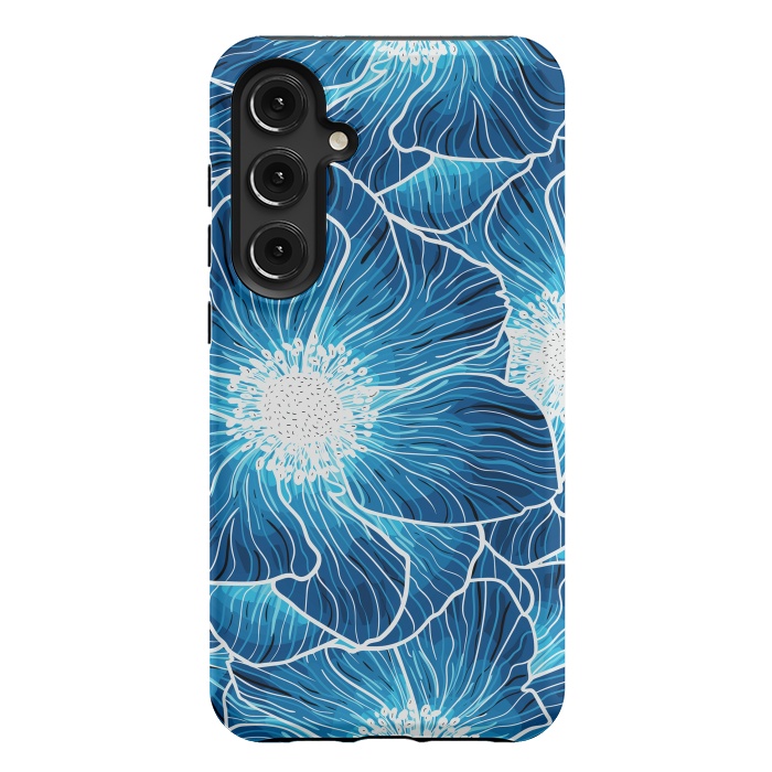 Galaxy S24 Plus StrongFit Blue Anemones Wildflower G605 by Medusa GraphicArt