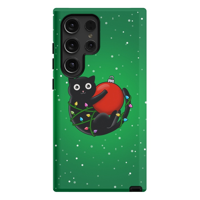 Galaxy S24 Ultra StrongFit Cat and christmas by Coffee Man