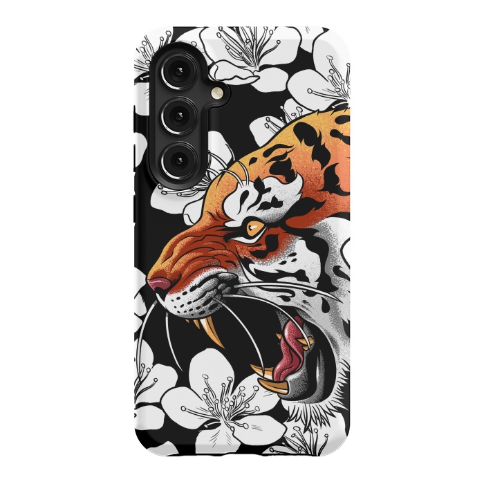 Galaxy S24 StrongFit Flowers Tiger by Alberto
