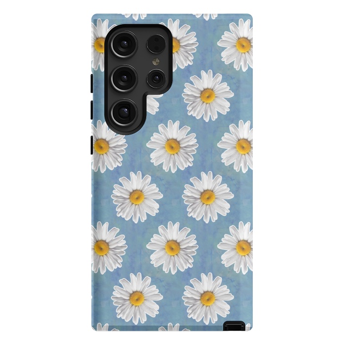 Galaxy S24 Ultra StrongFit Daisy Blues - Daisy Pattern on Cornflower Blue by Tangerine-Tane