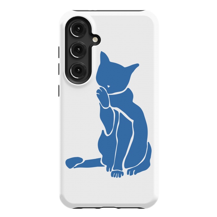 Galaxy S24 Plus StrongFit Matisse's Cat Var. 1 in Blue by ECMazur 