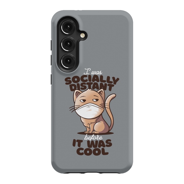 Galaxy S24 StrongFit Socially Distant Cat by eduely