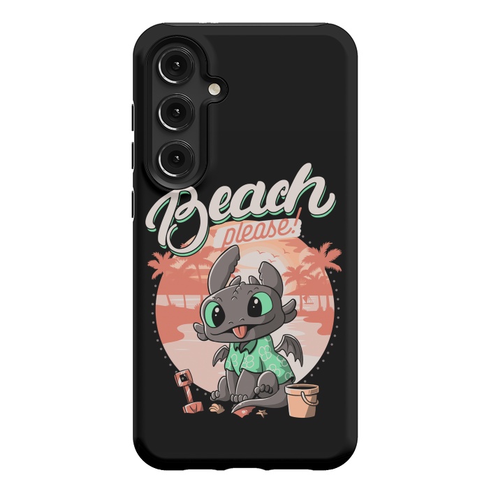 Galaxy S24 Plus StrongFit Summer Dragon Funny Beach Please by eduely