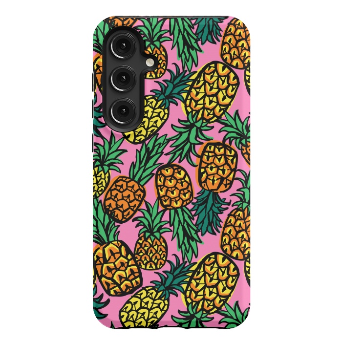 Galaxy S24 Plus StrongFit Tropical Pineapples by Laura Grant