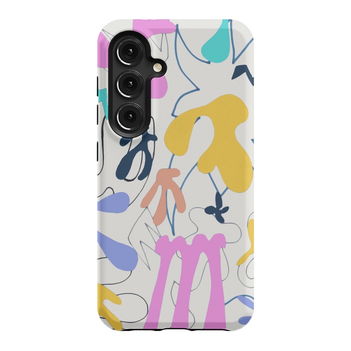Galaxy S24 StrongFit Colorful retro doodles - Matisse abstract pattern by Oana 