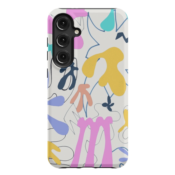 Galaxy S24 Plus StrongFit Colorful retro doodles - Matisse abstract pattern by Oana 