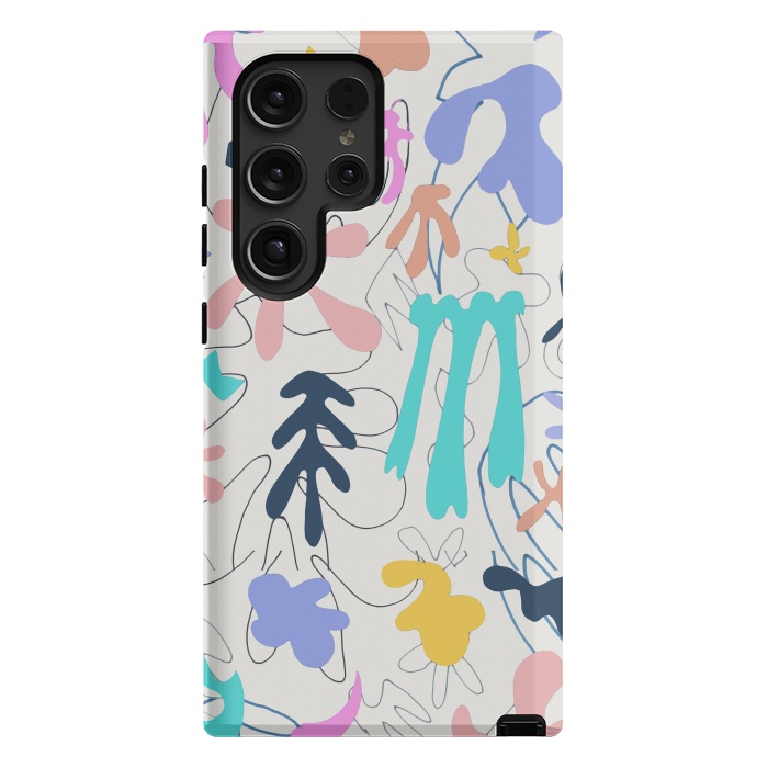 Galaxy S24 Ultra StrongFit Colorful retro doodles - Matisse abstract pattern by Oana 