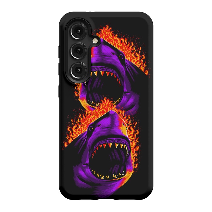 Galaxy S24 StrongFit Fire shark by Alberto