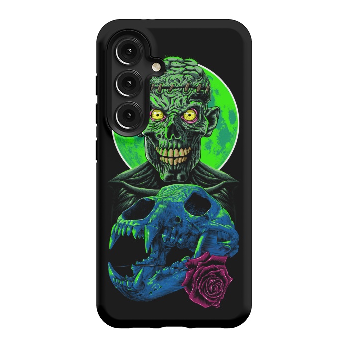 Galaxy S24 StrongFit Skull and flower zombie by Alberto