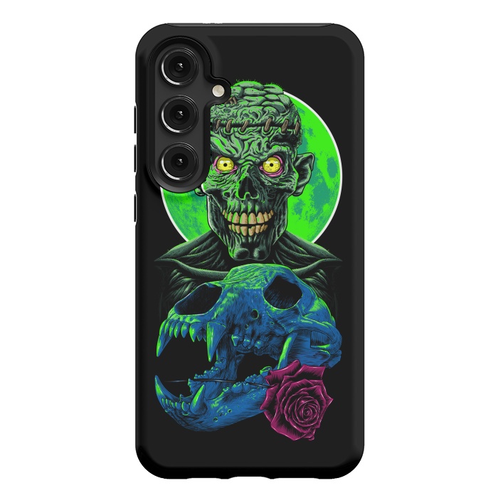 Galaxy S24 Plus StrongFit Skull and flower zombie by Alberto
