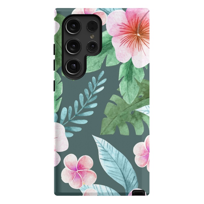 Galaxy S24 Ultra StrongFit Tropical Pink Floral by ArtsCase
