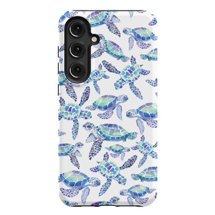 Galaxy S24 Plus StrongFit Turtles in Aqua and Blue by gingerlique
