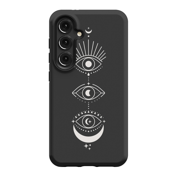 Galaxy S24 StrongFit Black Eyes Moon Phases by ArtPrInk