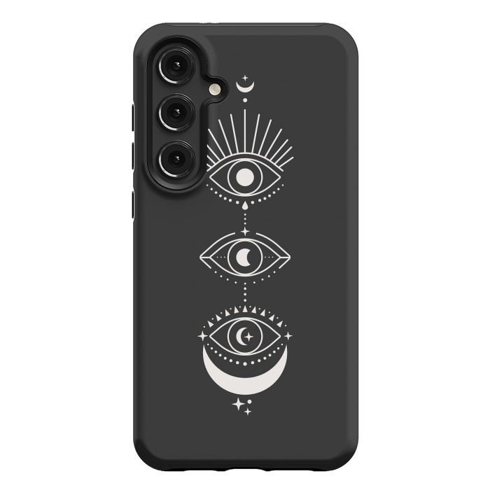 Galaxy S24 Plus StrongFit Black Eyes Moon Phases by ArtPrInk
