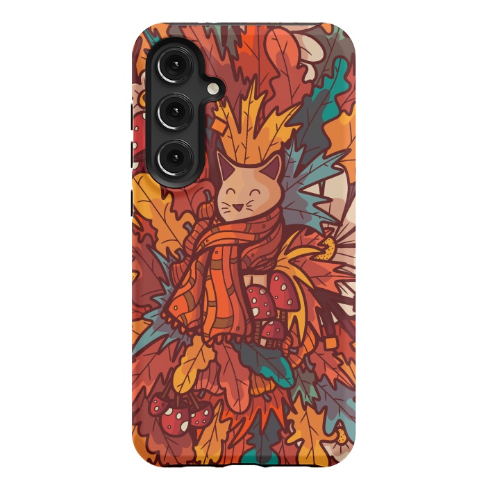 Galaxy S24 Plus StrongFit Cosy autumn cat by Steve Wade (Swade)