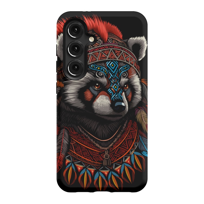 Galaxy S24 StrongFit Red panda Indian Chief by Alberto
