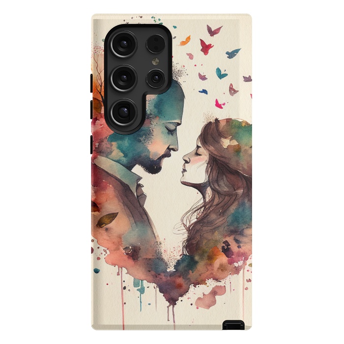Galaxy S24 Ultra StrongFit Whimsical Love in Watercolor by Texnotropio
