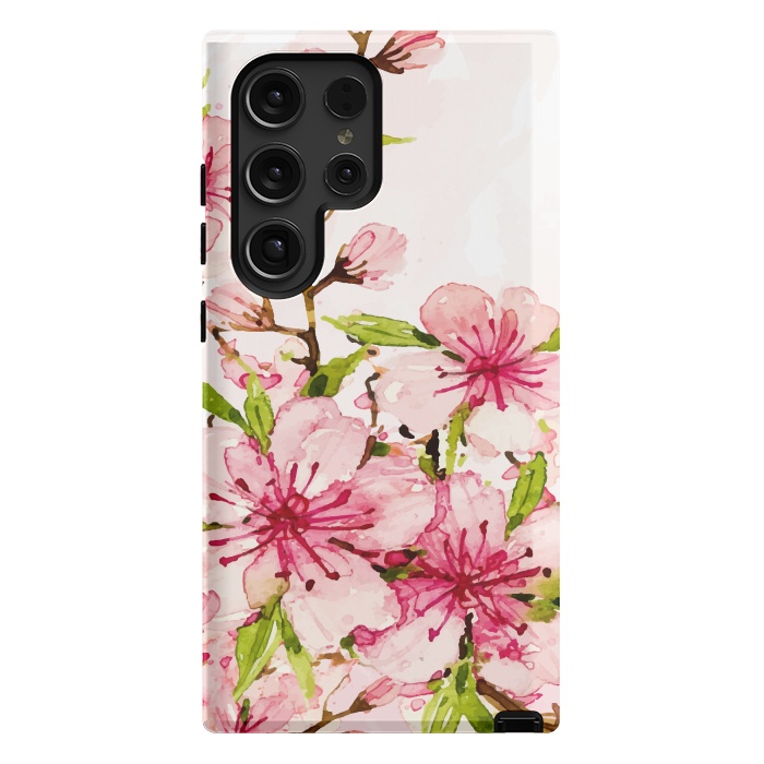 Galaxy S24 Ultra StrongFit Watercolor Spring Flowers by Bledi