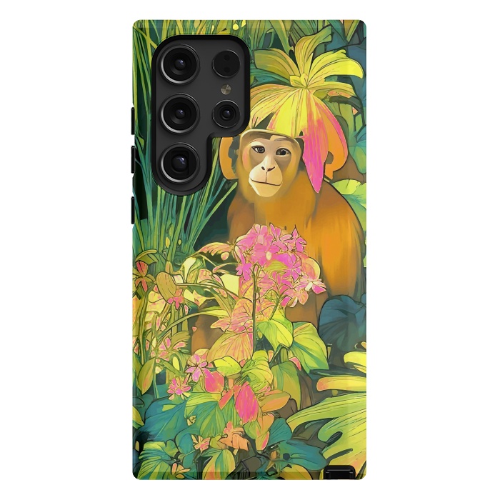 Galaxy S24 Ultra StrongFit Daydreamer, Coming of Age Monkey Tropical Jungle Plants, Wildlife Botanical Nature Forest Bohemian Animals by Uma Prabhakar Gokhale