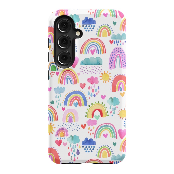 Galaxy S24 StrongFit Lovely Colorful Rainbows by Ninola Design