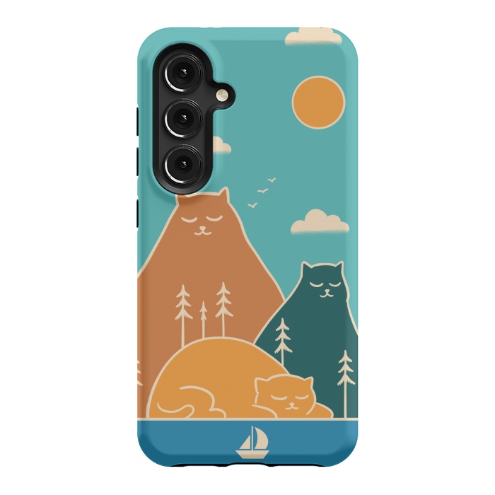 Galaxy S24 StrongFit Cats mountains nature by Coffee Man