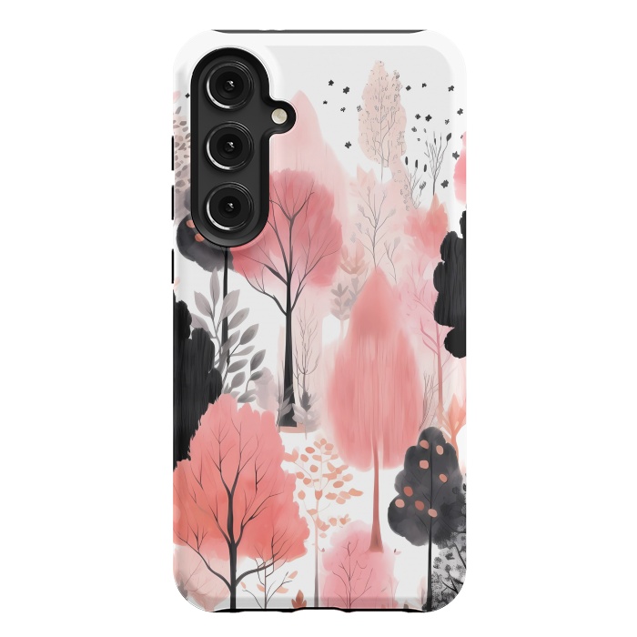 Galaxy S24 Plus StrongFit Watercolor pink trees by haroulita