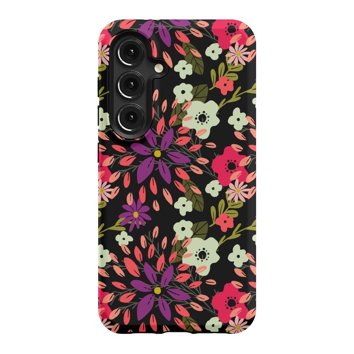 Galaxy S24 StrongFit Bright Floral by Tiny Thistle Studio