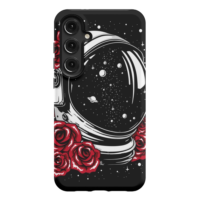 Galaxy S24 Plus StrongFit Astronaut Helmet of Roses by LM2Kone