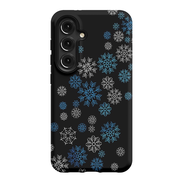 Galaxy S24 StrongFit Christmas Blue Snow Pattern by LM2Kone
