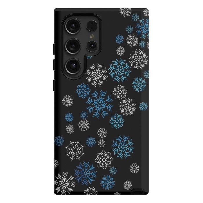 Galaxy S24 Ultra StrongFit Christmas Blue Snow Pattern by LM2Kone