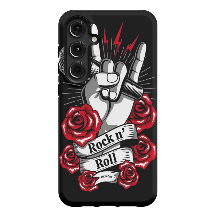 Galaxy S24 Plus StrongFit Rock N Roll - Metal Roses by LM2Kone